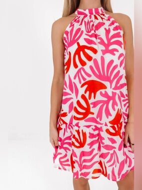 J. Marie Lara High Neck Halter Dress Size Large NWT
